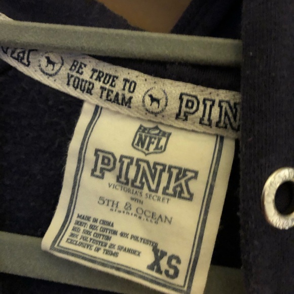 Victoria’s Secret pink 5th & ocean Chicago Roaring Bears Sequin bling Hoodie XS - Picture 3 of 5